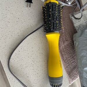 Drybar Yellow and Gray Round Hot Air Brush